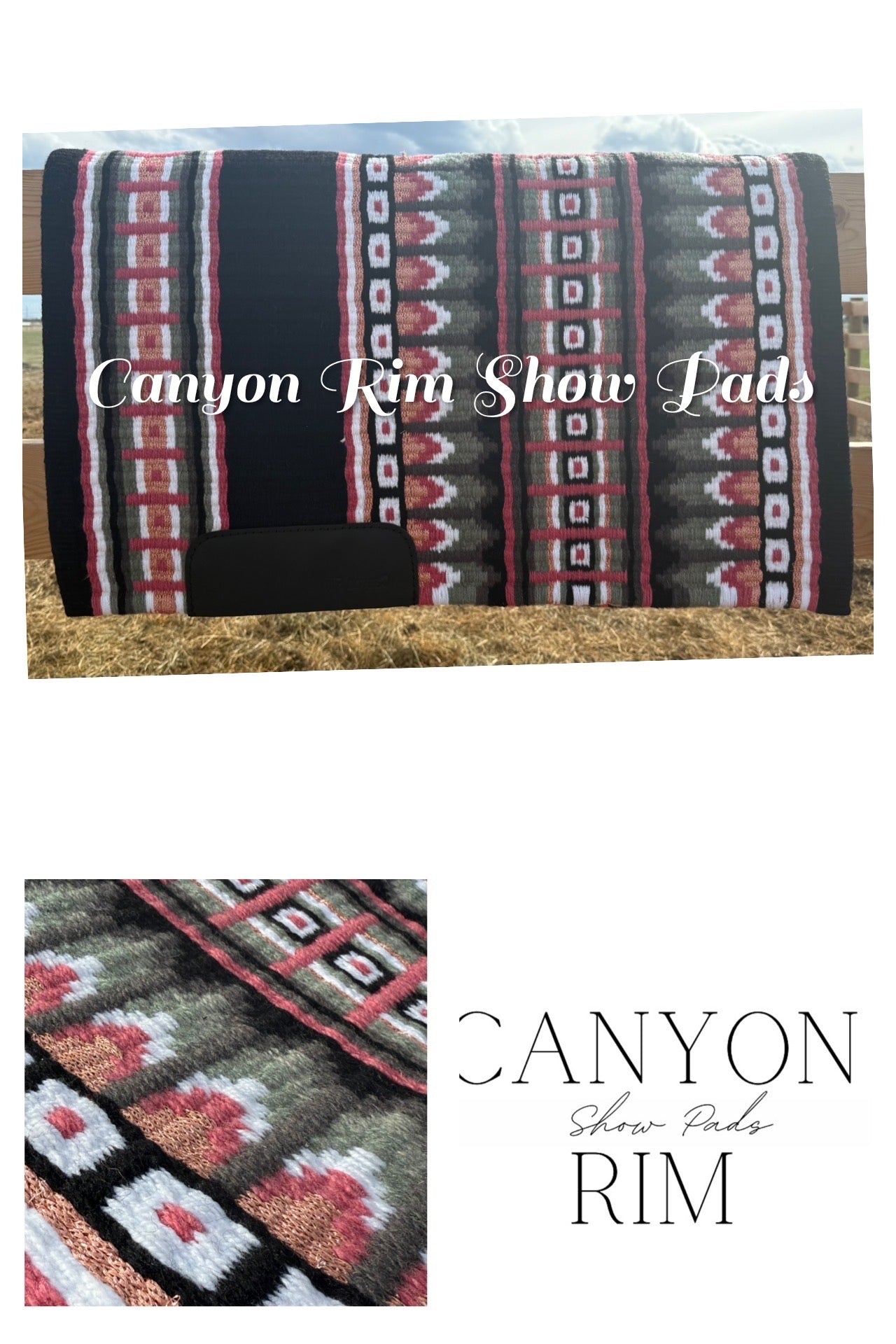 Beautiful Sage, Peach, Salmon, Black, White Show Pad