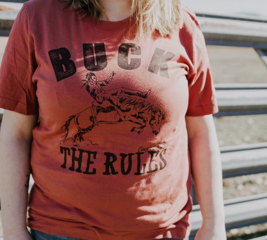 Buck the Rules Tee-Terracotta