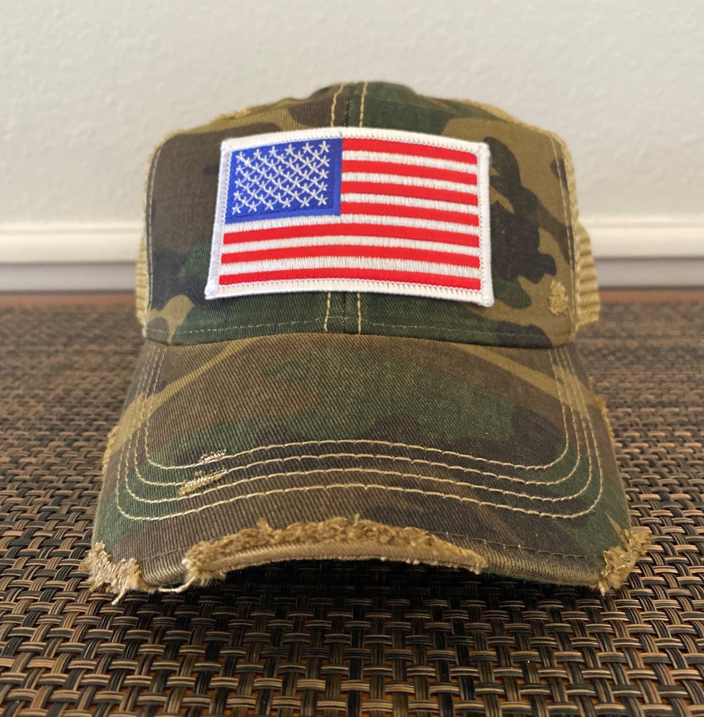Long May She Wave, American Flag Cap Four Colors Bulk (Copy)