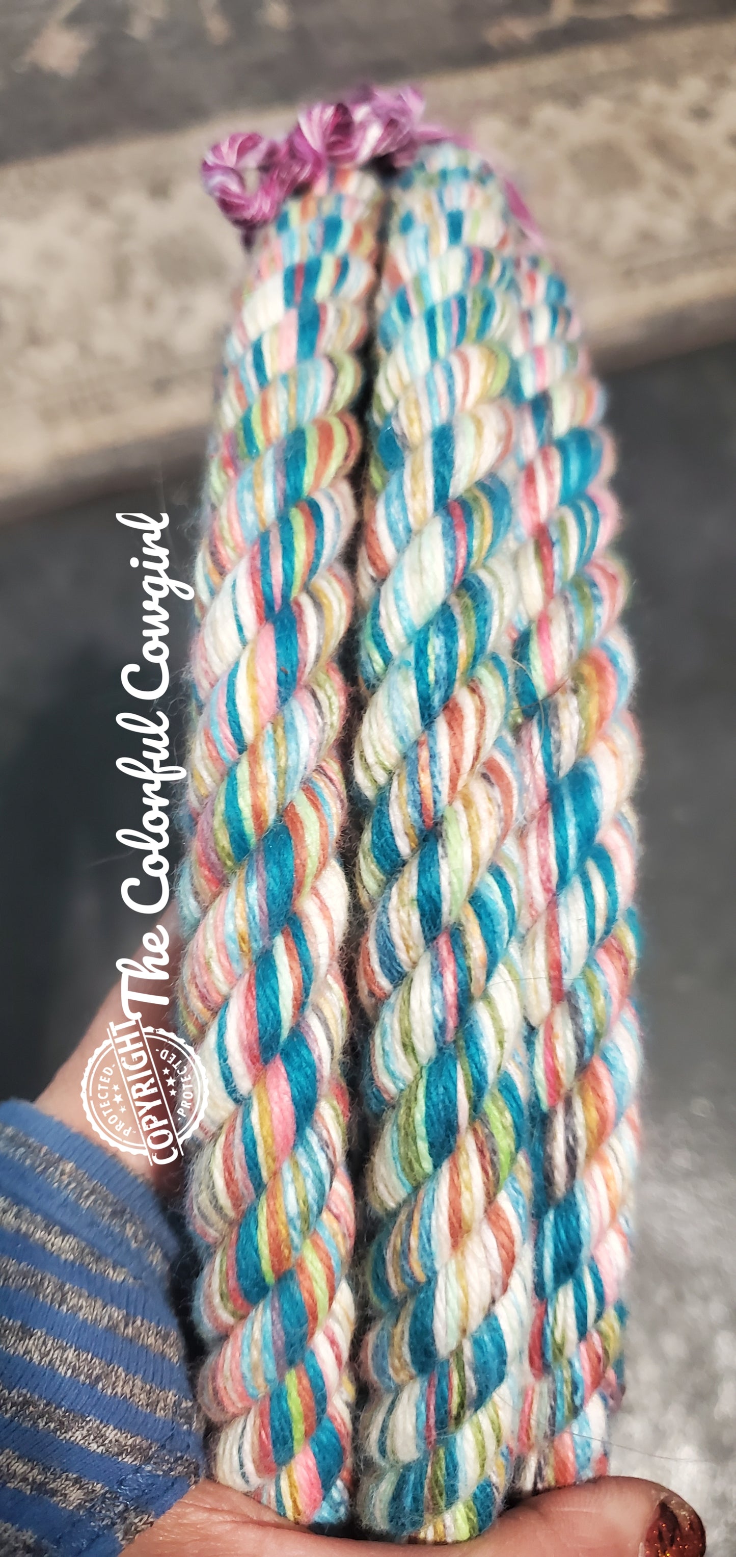 Turquoisey Gypsy Boho Cotton Loop rein with snaps