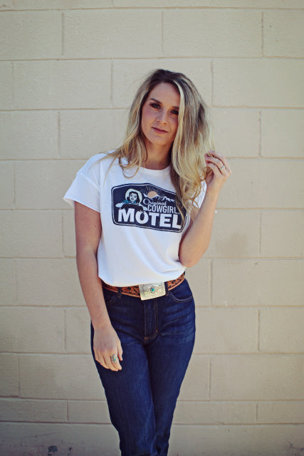 Original Cowgirl Motel Tee White
