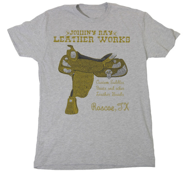 Johnny Ray's Leather Works Tee-Ash Grey