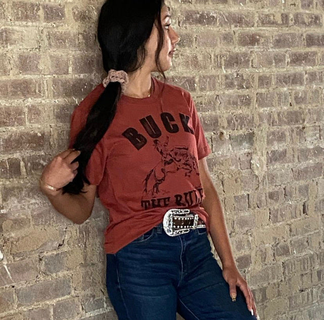 Buck the Rules Tee-Terracotta