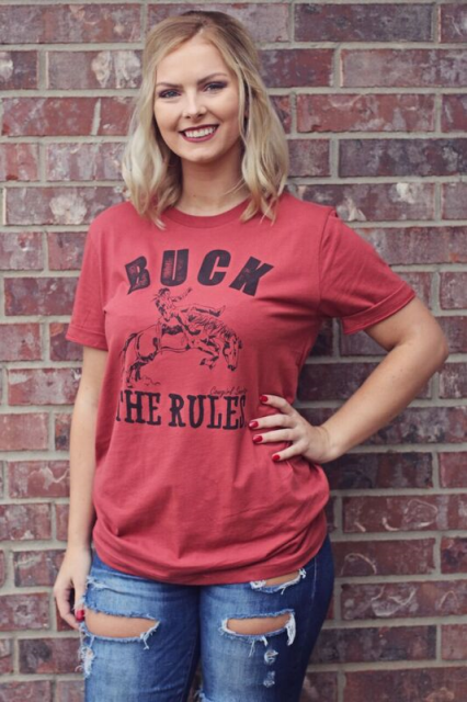 Buck the Rules Tee-Terracotta