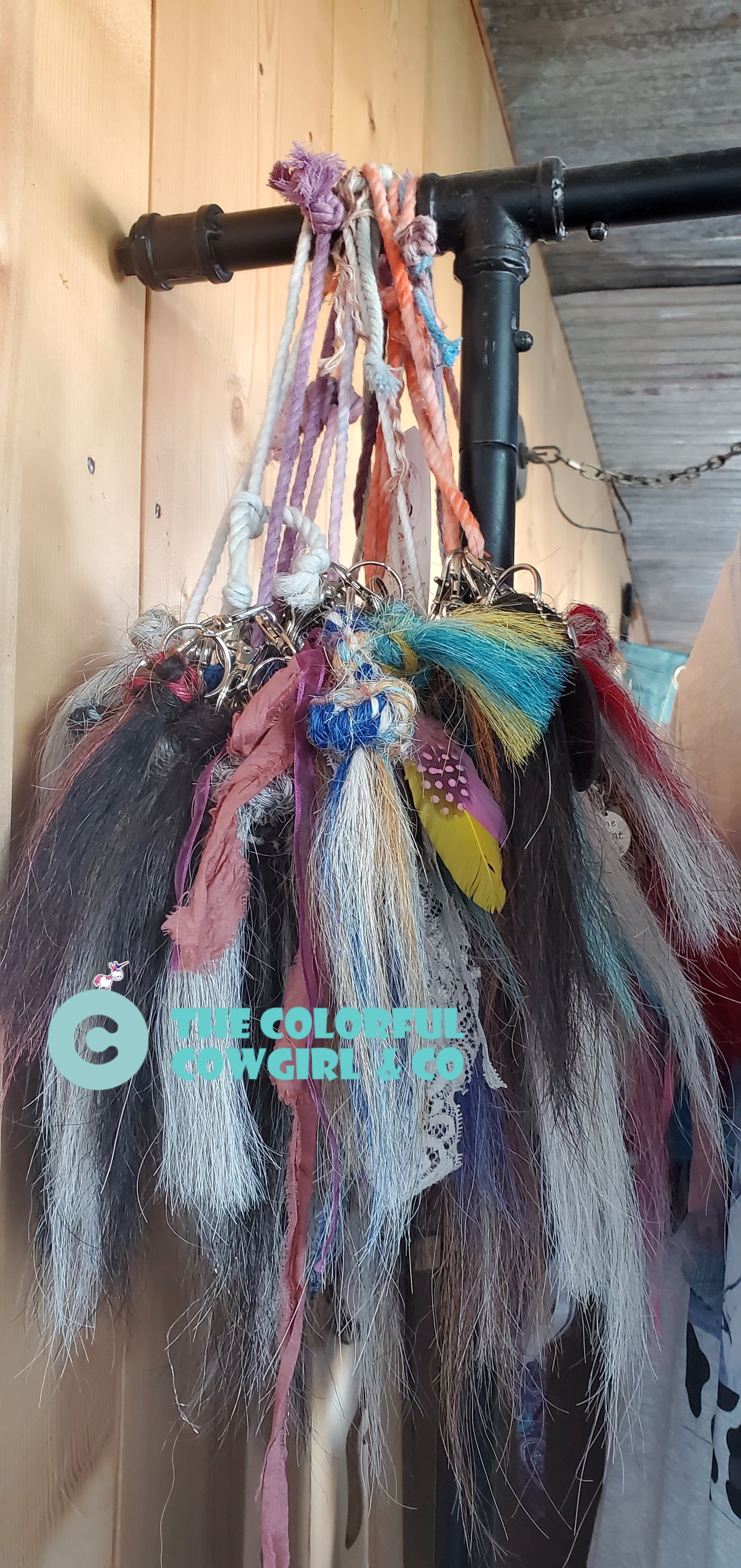 Colorful Cowgirl Horse Hair Tassel Keychains