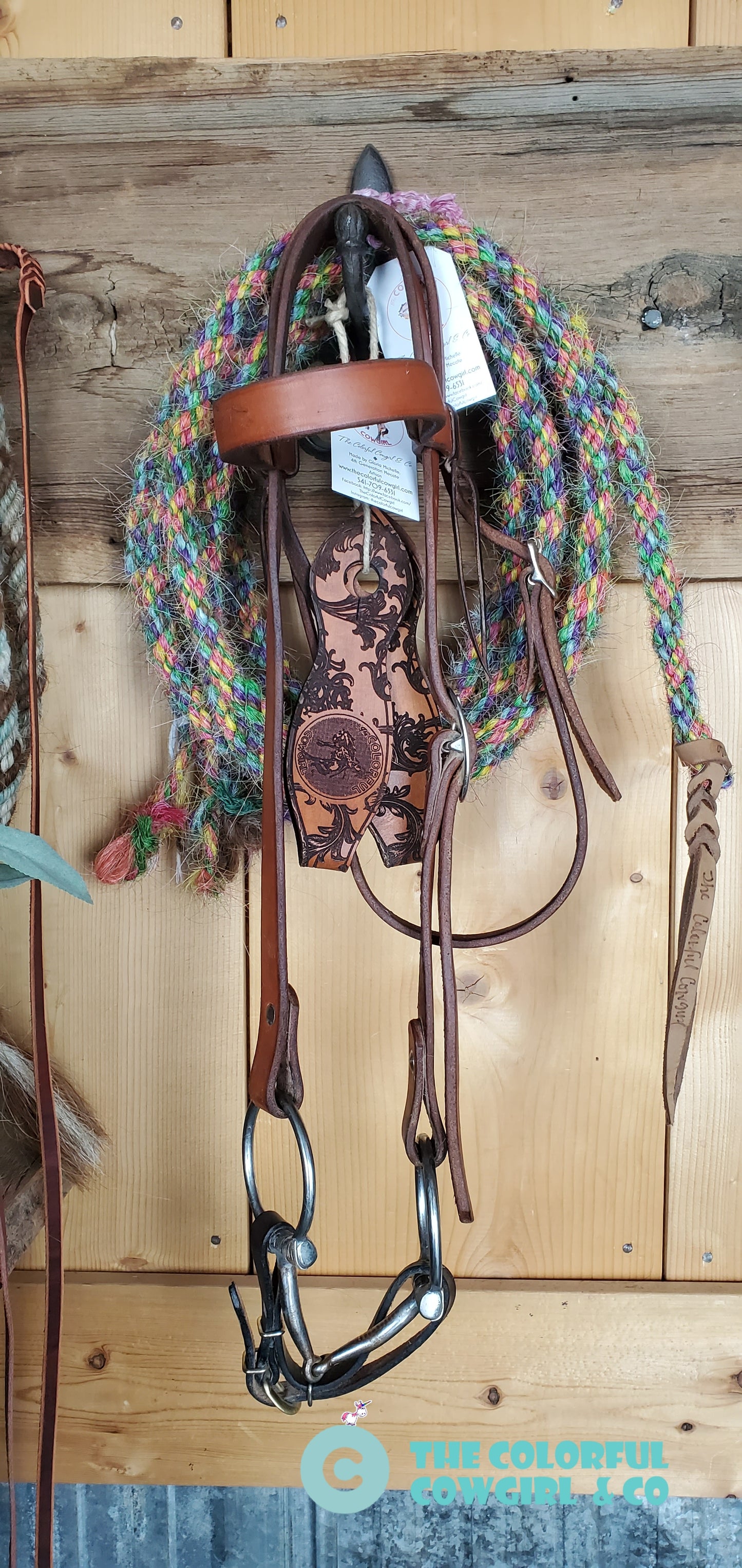 Mecate, Snaffle, Headstall, Slobber Strap Set