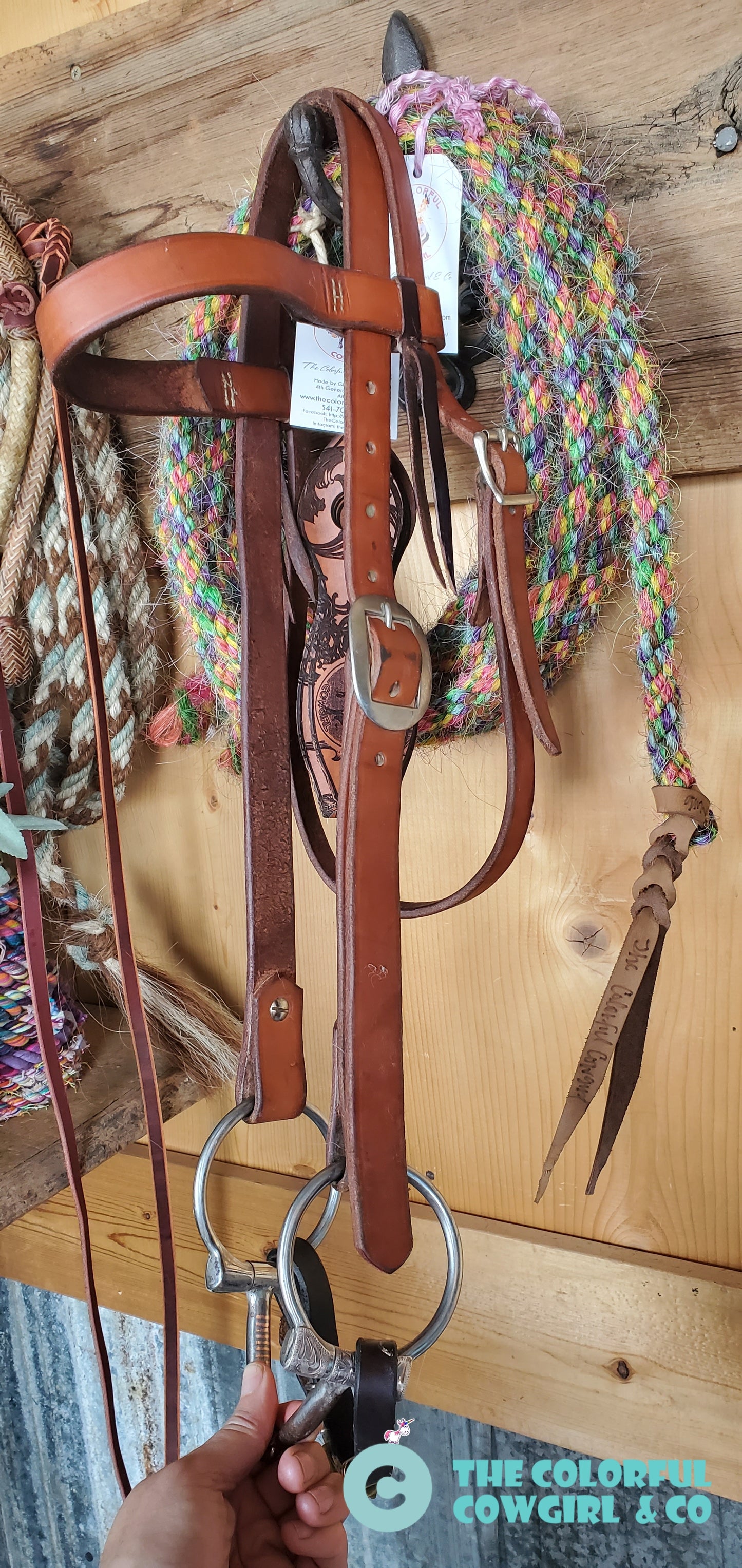 Mecate, Snaffle, Headstall, Slobber Strap Set