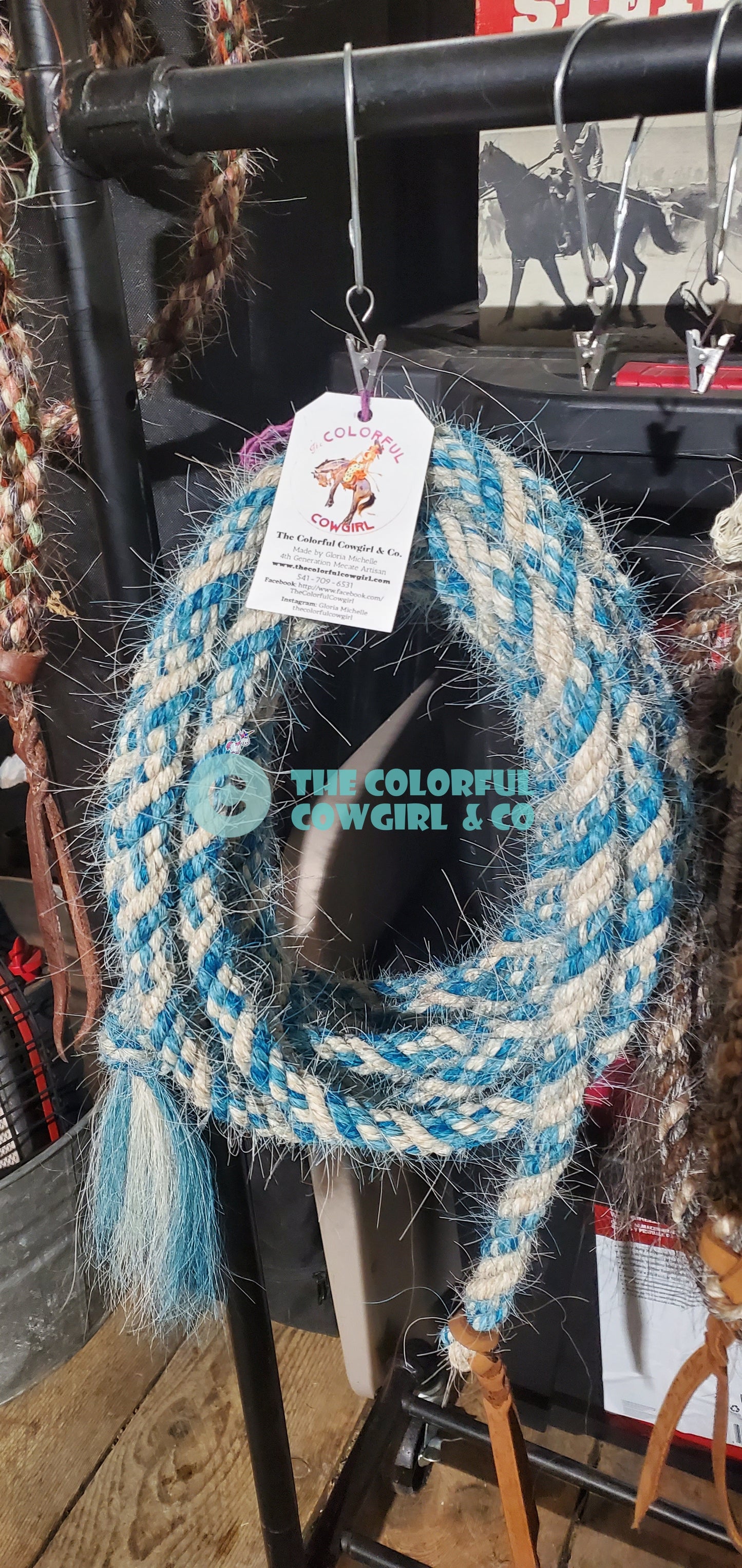 White and Turquoise Mecate