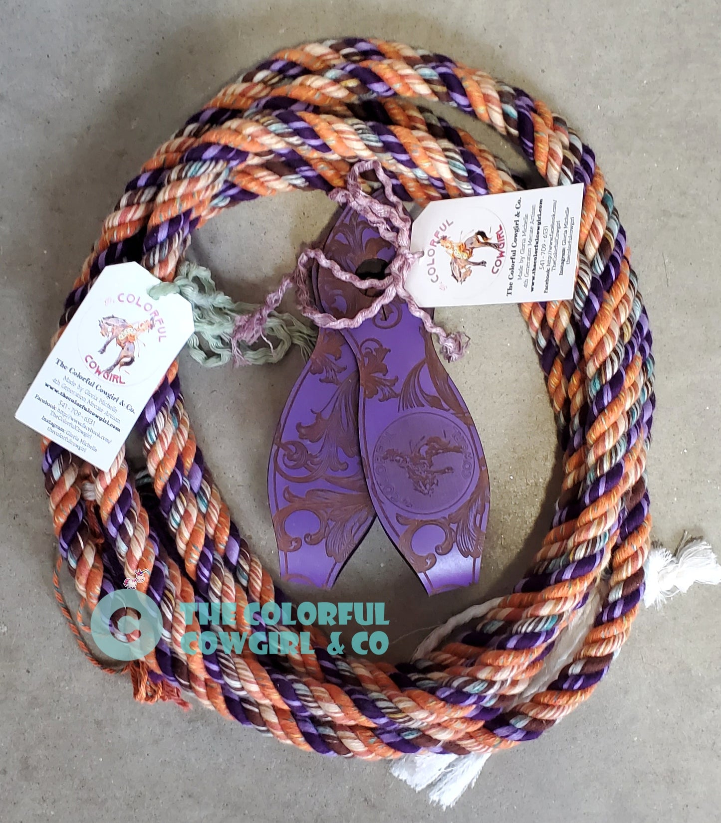 Purple Orange Mix Cotton Loop Rein