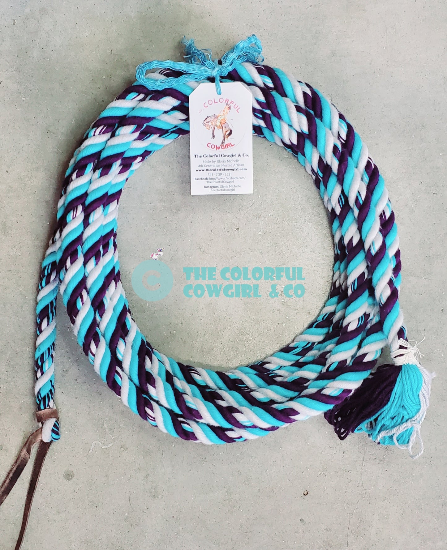 Turquoise, Purple, Grey Cotton Mecate
