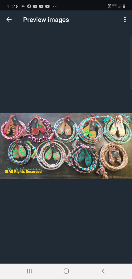 Set of cotton loop reins, and slobber straps