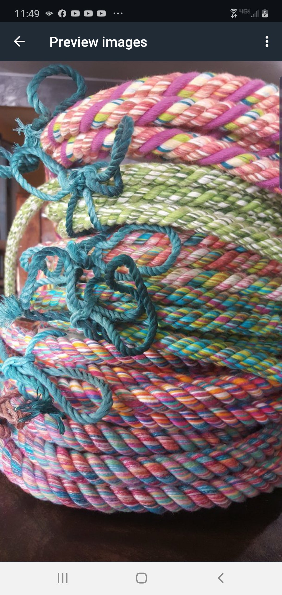 Set of cotton loop reins, and slobber straps