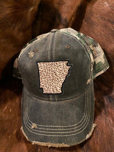 Arkansas Leopard Cap Five  Colors Bulk