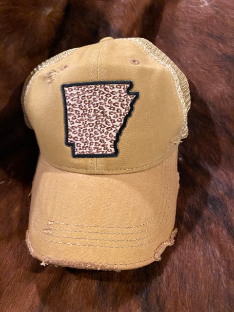 Arkansas Leopard Cap Five  Colors Bulk