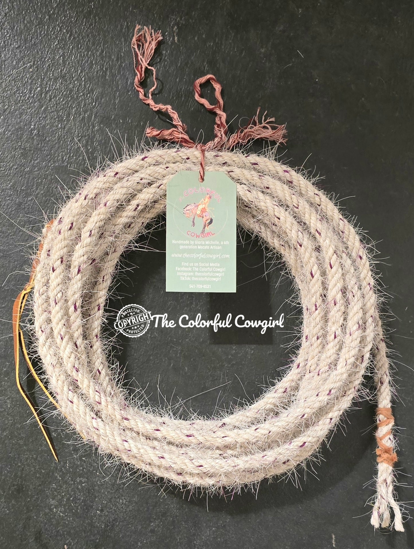 Simply White with a hint of Raspberry Mecate