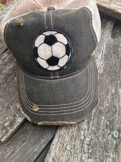 Soccer Distressed Cap Choose from 6 Colors Bulk