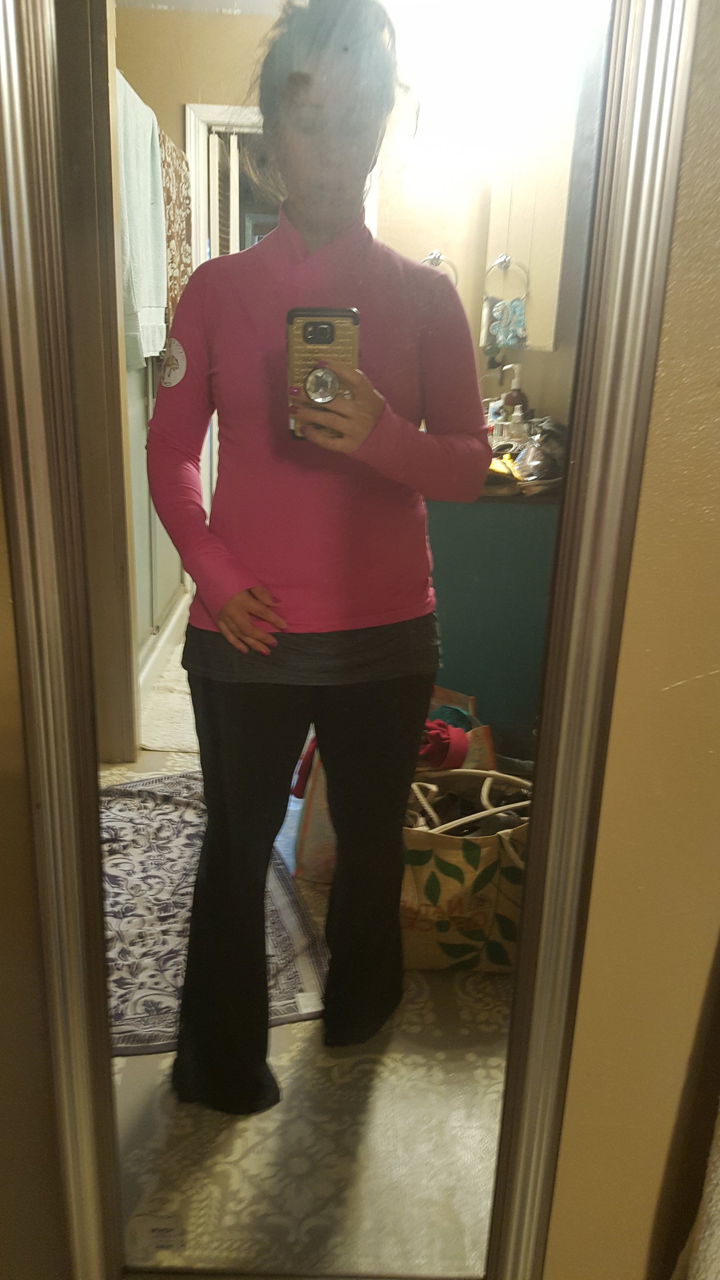 Pink logo pullover long sleeve tee SALE