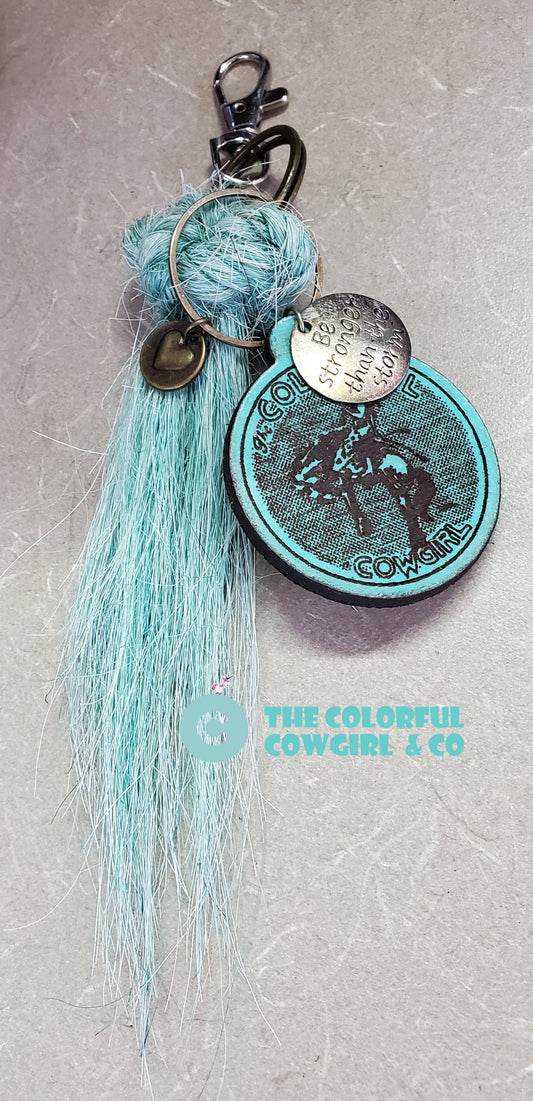 Colorful Cowgirl Horse Hair Tassel Keychains