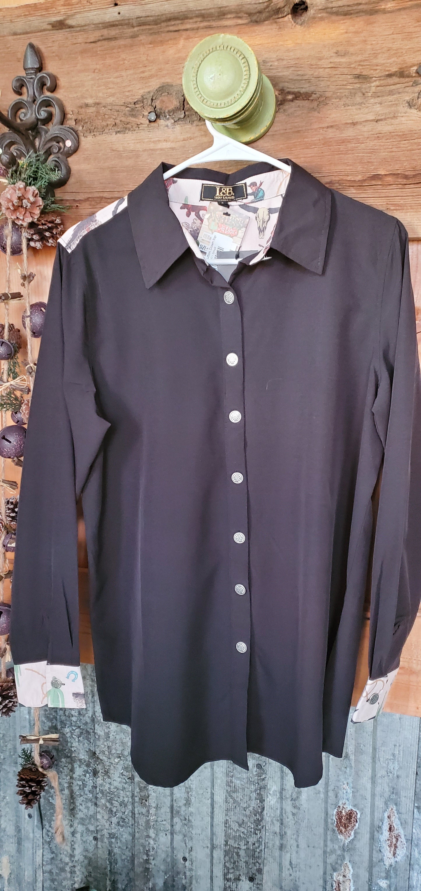 Vintage Bronc Black long sleeve Western Shirt