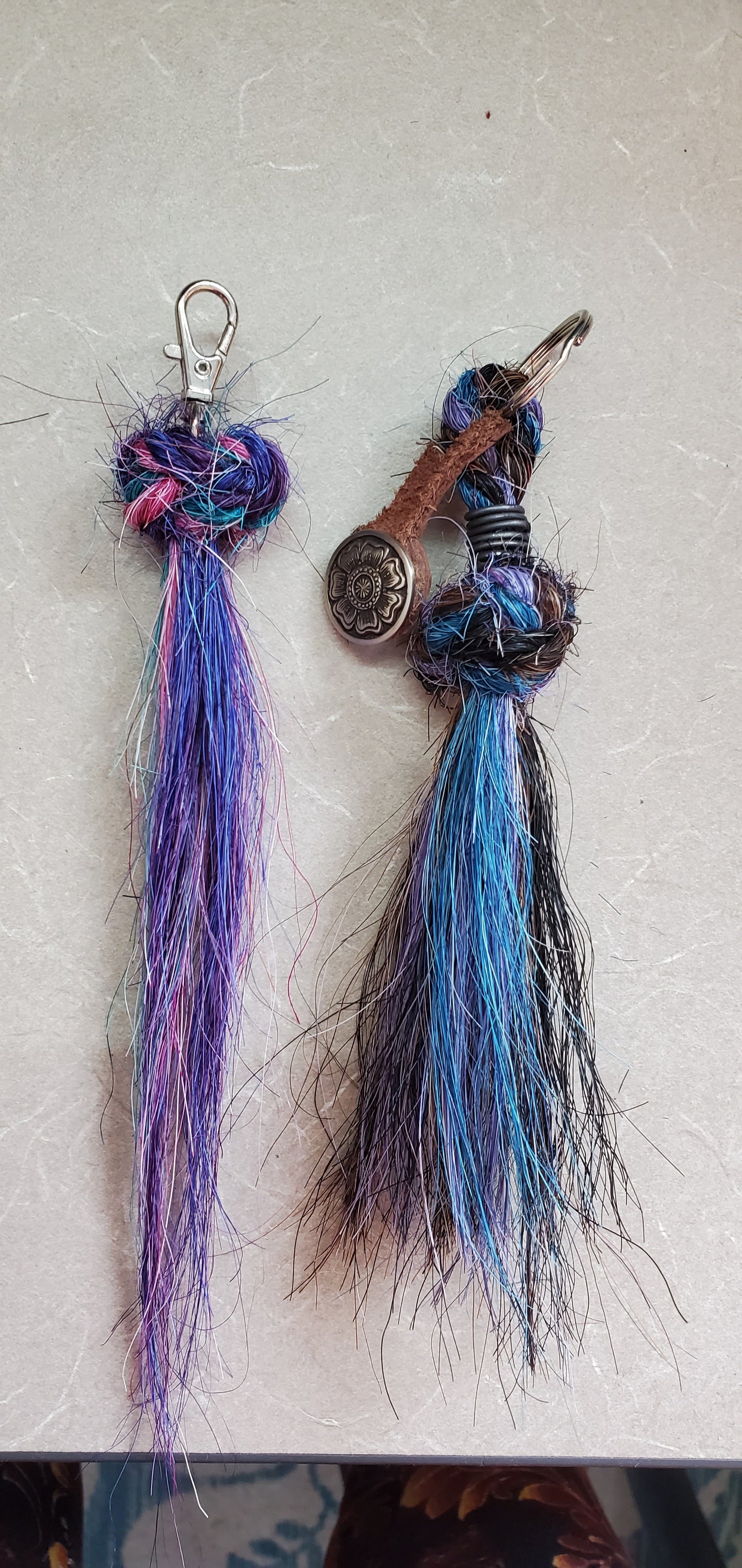 Colorful Cowgirl Horse Hair Tassel Keychains