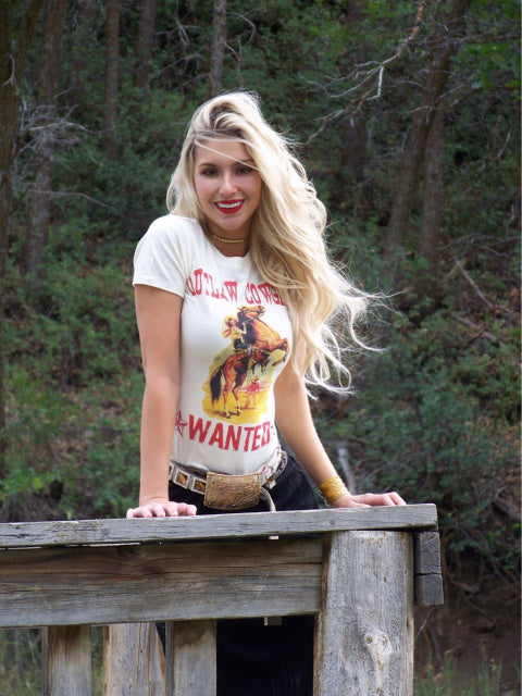 Outlaw Cowgirl Wanted Tee