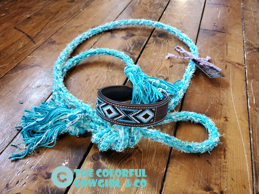 Dog collar and mecate leash set