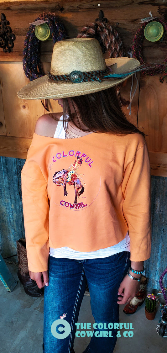 Colorful Cowgirl Logo Pullover Sweatshirt