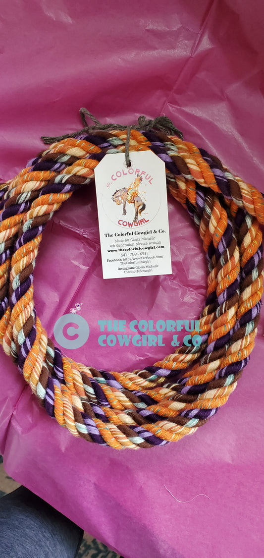 Purple Orange Mix Cotton Loop Rein