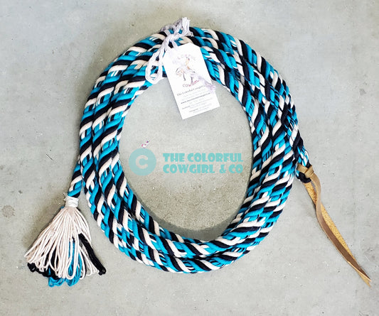 Turquoise, Black, and Creme Cotton Mecate