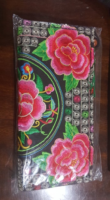 Gypsy Boho embroidered wristlet bag