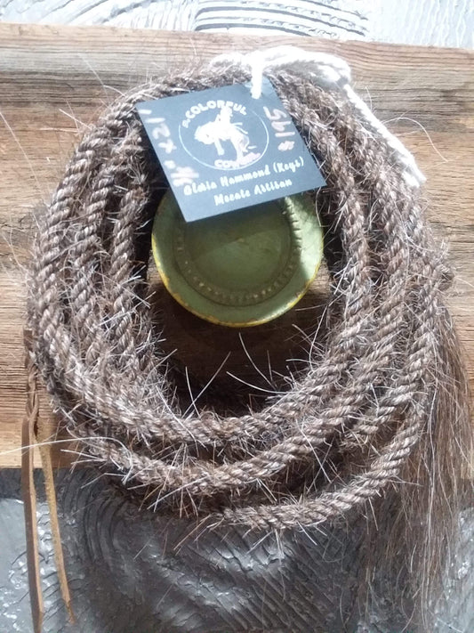 Two rein natural mane hair mecate